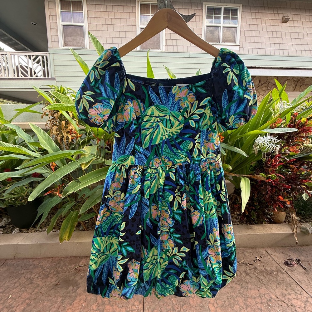 Lilly Pulitzer Vibrant Blue and Green Kids Dress - Picture 3 of 5